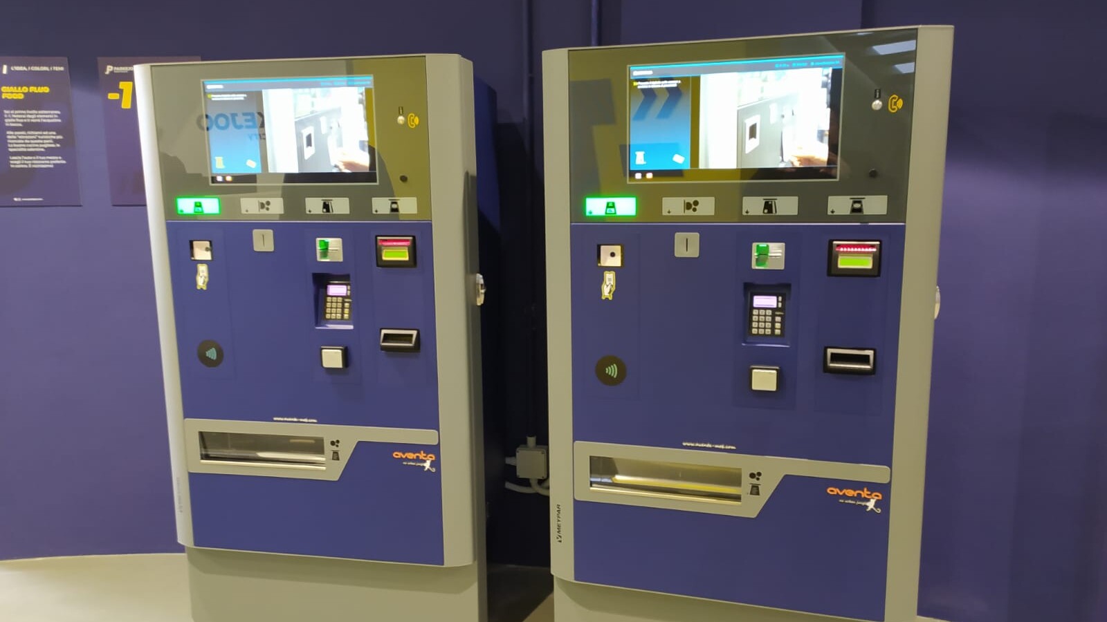 Casse automatiche di un parcheggio a pagamento